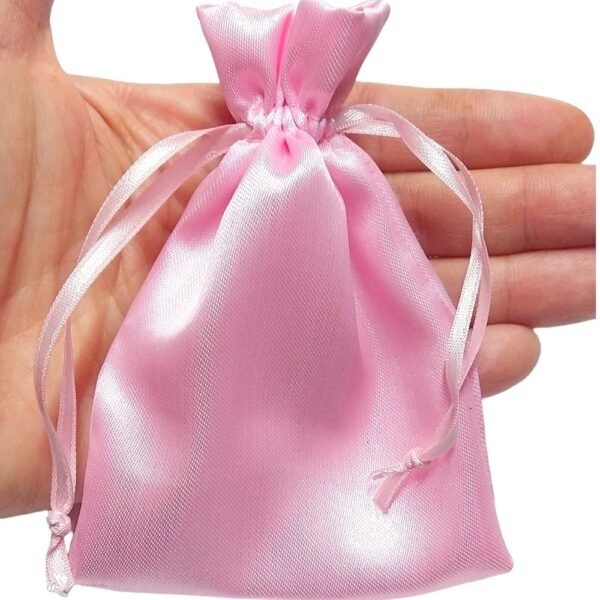 10 Sacos de Cetim Rosa Claro 8x10cm